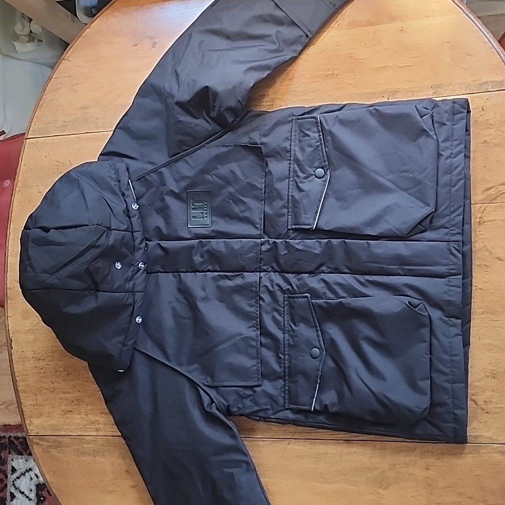 Lit Stouthearted duck down winter parka NWOT hooded pockets oversized black S